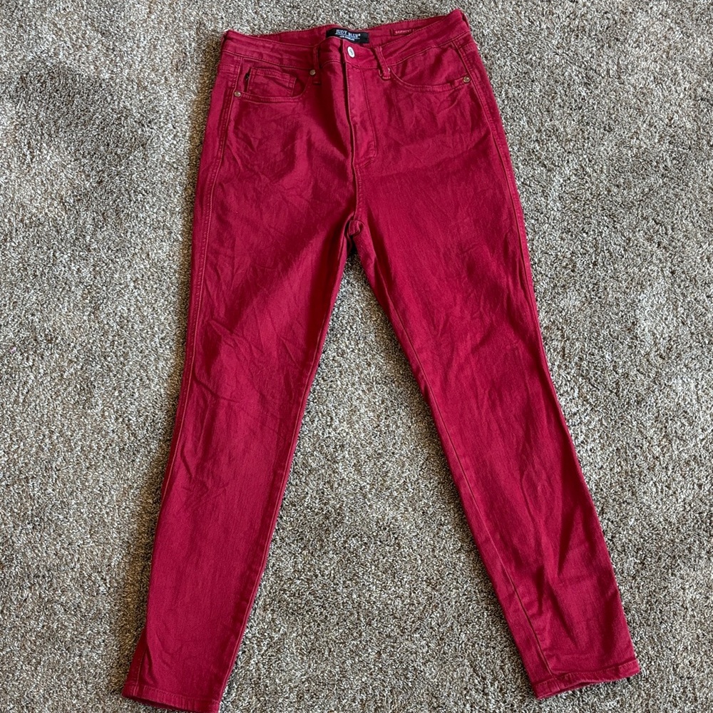 Judy Blue Vibrant Red Skinny Jeans